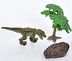 Іграшковий набір фігурок динозаврів дитячий комплект доісторичних тварин 2 види 4 динозавра дерево камінь, фото 9