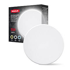 Світильник світлодіодний накладний Maxus MWL 15 W 3CCT IP65 WH Circle Білий (1798), 8608056 — 455