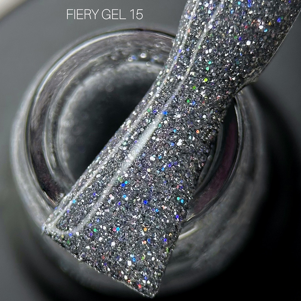 Гель лак для нігтів Saga Fiery Gel №15 сріблясто - сірий 8мл