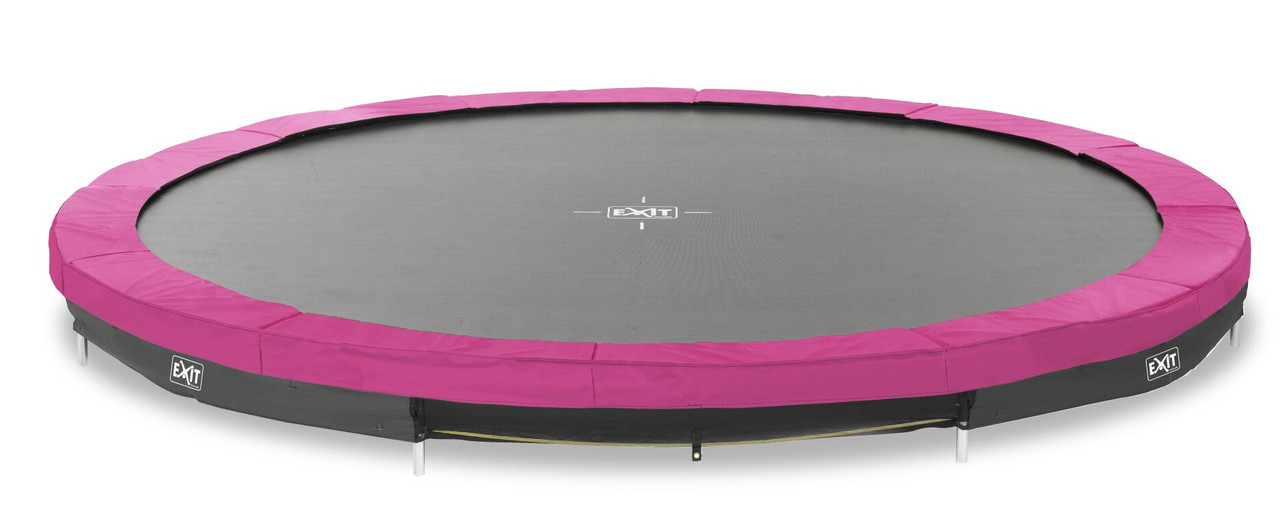 Батут грунтовий, круглий EXIT Silhouette 427 см, рожевий для дітей і підлітків, фото 1