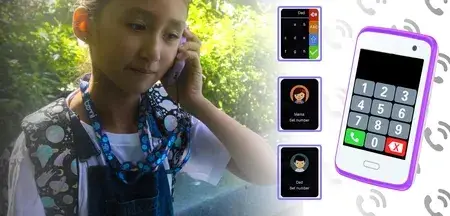 Іграшка Bemi Tok Telefon Dla Dzieci Gsm 8Gb 19 Gier 2 Aparaty Audio Budzik Pink, фото 3