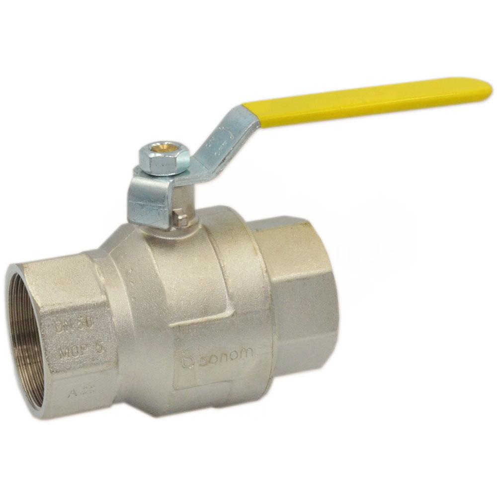 Кран газовий латунний Bonomi Missuori DN 1 1/2" ВВ (MOP5) сталева ручка (Італія) 79500111, фото 1