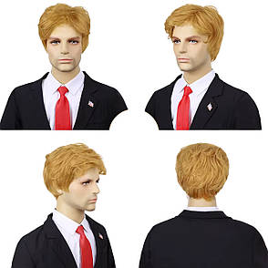 Перука чоловіча коротка пшенична, термоволокно VC Trump, фото 4