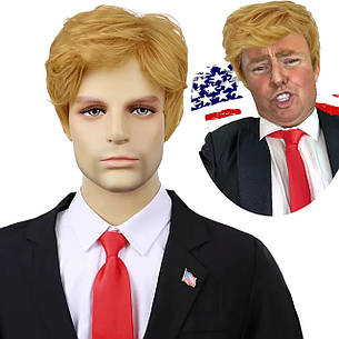 Перука чоловіча коротка пшенична, термоволокно VC Trump, фото 1