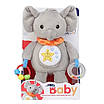 М’яка іграшка Слон для сну Плюшевий нічник слоник з брязкальцями колискові підсвічування регулятор гучності, фото 2