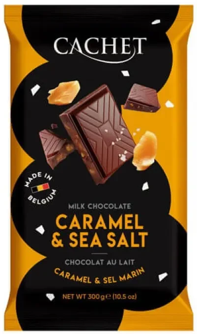 Молочний шоколад з карамеллю і морською сіллю Caramel & Sea Salt, 300г, Бельгія