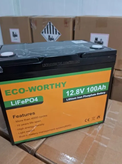 Акумулятор LiFePO4 12.8V 100Ah Eco-Worthy ECO-LFP12100 літій залізо фосфатний для сонячних систем із вбудованим BMS
