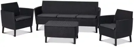 Комплект садових меблів Keter Salemo 3-Set Black 4569, фото 1