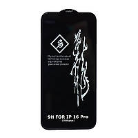 Захисне скло 6D Rinbo на весь екран для iPhone 16 Pro чорний клей на всій поверхні