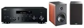 Стереоресивер Yamaha R-N600A (чорний) + акустика Indiana Line Nota 260 X (горіх)
