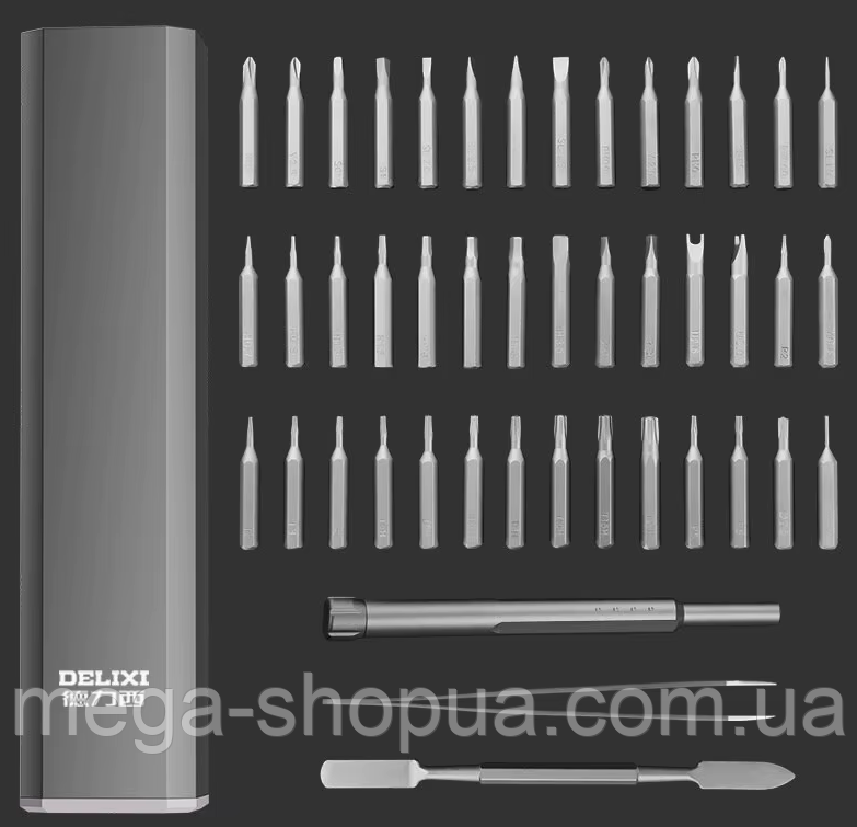 Набір магнітних викруток 44в1 для ремонту телефону, планшета, ноутбука, окулярів та годинників D44GH