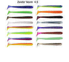 Силіконова приманка Angry Baits Zander Worm 4.5" (4шт) колір