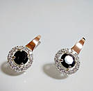 Срібні сережки з золотими накладками, фото 2