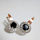 Срібні сережки з золотими накладками, фото 3