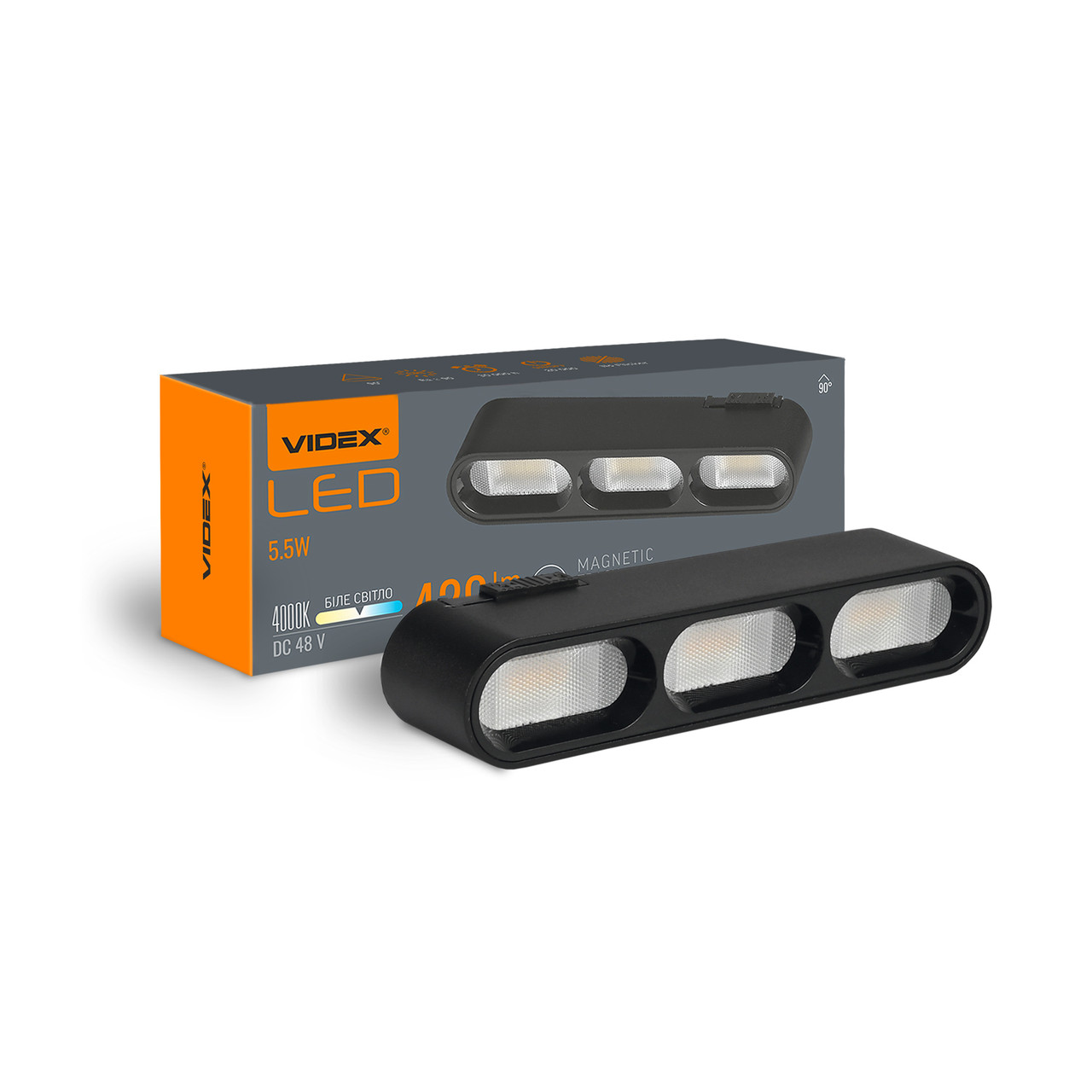 LED Світильник трековий Videx LD13B 5.5W 4000K 48V Black