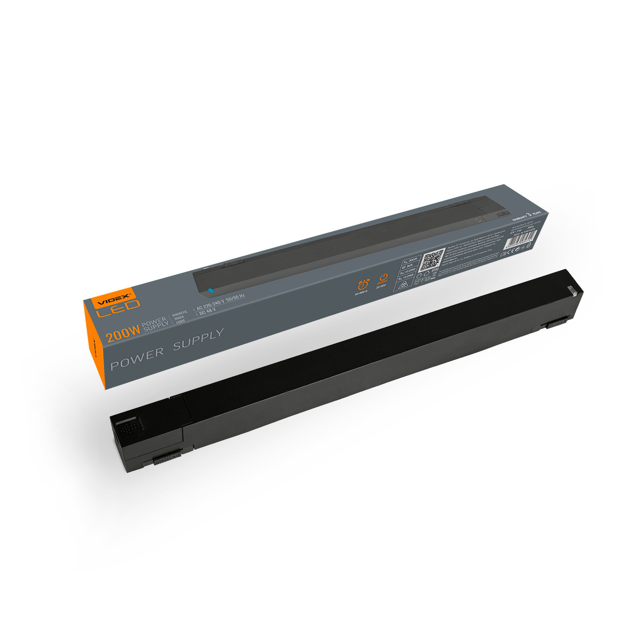 Блок живлення для магнітного шинопровода Videx 200W VL-TRMS-P200B Зовнішній