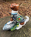 Садовий декор "Пес Патрон" на Ракеті з надписом «Доброго Вечора Ми З України» кераміка 33х33х24 см, фото 5