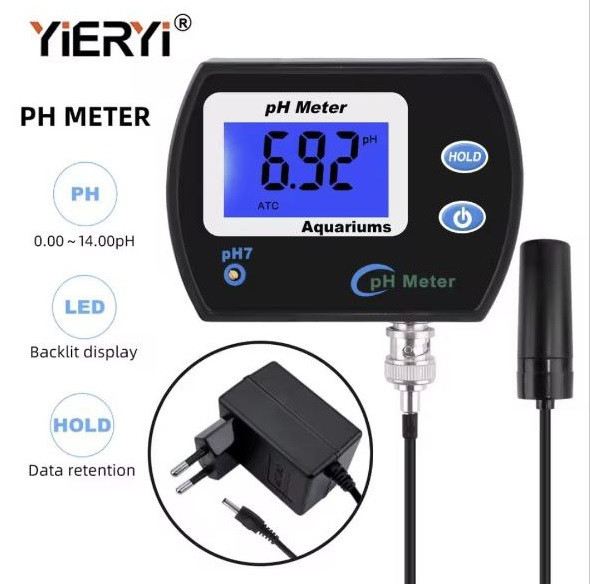 PH-монітор Yieryi pH-990 (0,00-14,00 pH/± 0,1) зі змінним електродом (живлення від батарейок або від мережі 220 V)