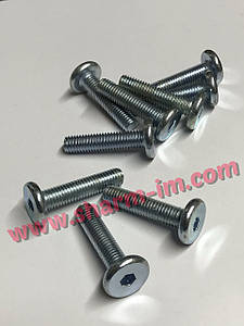 Гвинт меблевий із плоскою головкою під шестигранний ключ М8х30 мм Білий