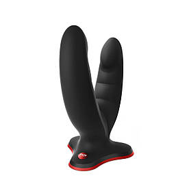 Фалоїмітатор подвійний Fun Factory RYDE black, гнучкі дула, присосок