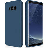 Чохол силіконовий софт тач із мікрофіброю для Samsung Galaxy S8 синій матовий тонкий