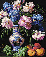 Картина за номерами, декоративний живопис Краса ірисів ©sophiia_illustrations Ідейка 40х50 см (KHO3288)