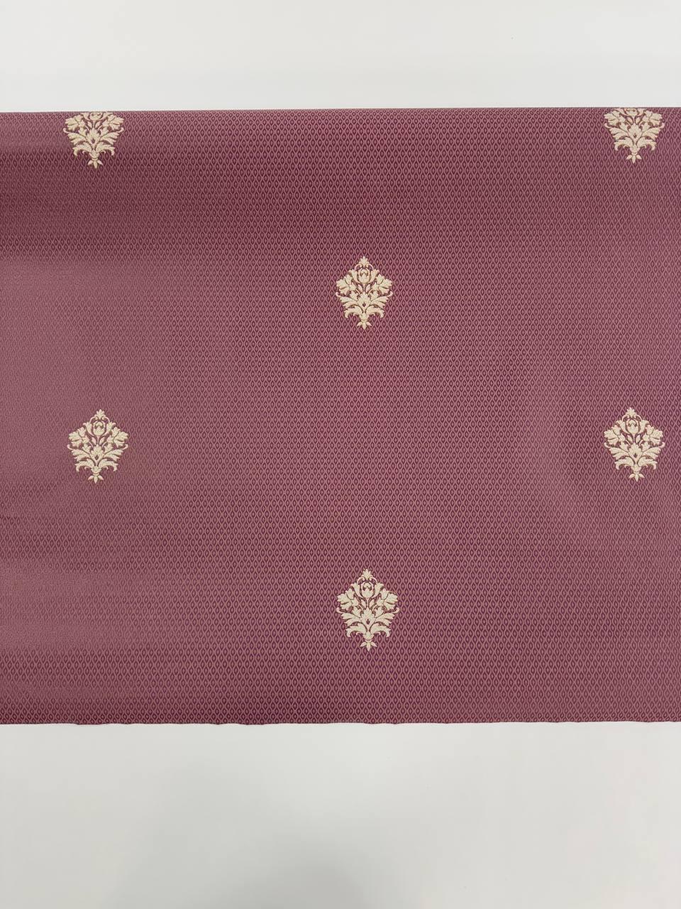 Метрові шпалери вінілові на флізеліновій основі 10,05 × 1,06 Grandeco IL1103, бордові з орнаментом, фото 1