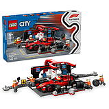 Конструктор LEGO City Піт-стоп і піт-екіпаж F1 з болідом Ferrari 322 деталі (60443), фото 3