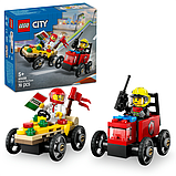 Конструктор LEGO City Піца-авто проти пожежної машини набір для перегонів 70 деталей (60458), фото 3
