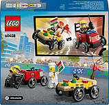 Конструктор LEGO City Піца-авто проти пожежної машини набір для перегонів 70 деталей (60458), фото 4