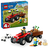 Конструктор LEGO City Червоний фермерський трактор з причепом ілоттю 116 деталей (60461), фото 3
