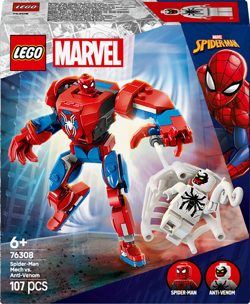 Конструктор LEGO Marvel Робот Людини-павука проти Антивенома 107 деталей (76308)
