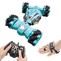 Машинка перевертень, керування пультом і жестами, Stunt Car YL-51, Блакитна / Машинка на радіокеруванні