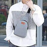 Міський рюкзак з сумкою та пеналом, USB, Сірий / Рюкзак набір 3в1 / Школьний набір рюкзаків, фото 4