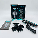 Бездротова машинка для стрижки волосся + 4 насадки, VGR V-075 / Професійна машинка тример для стрижки, фото 9