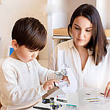 Дитячий мікроскоп (збільшення 100х, 200х, 450х) / Мікроскоп для дітей / Набір для дослідів, фото 2