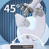 Дитячий мікроскоп (збільшення 100х, 200х, 450х) / Мікроскоп для дітей / Набір для дослідів, фото 4