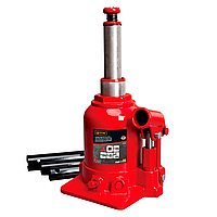Домкрат гідравлічний пляшковий 4т GTM TF0402 двоштоковий : висота підйому 390 мм, вантажопідйомність 4 т EHA