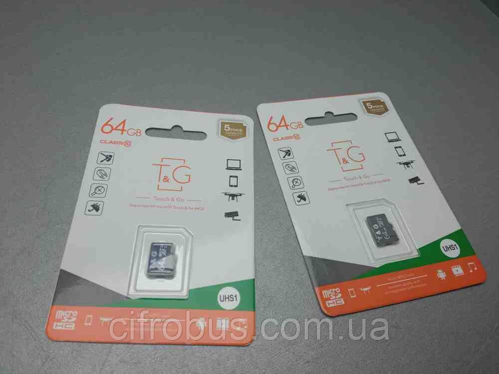Карта флеш пам'яті Б/У T&G microSDXC (UHS-1) 64 GB class 10