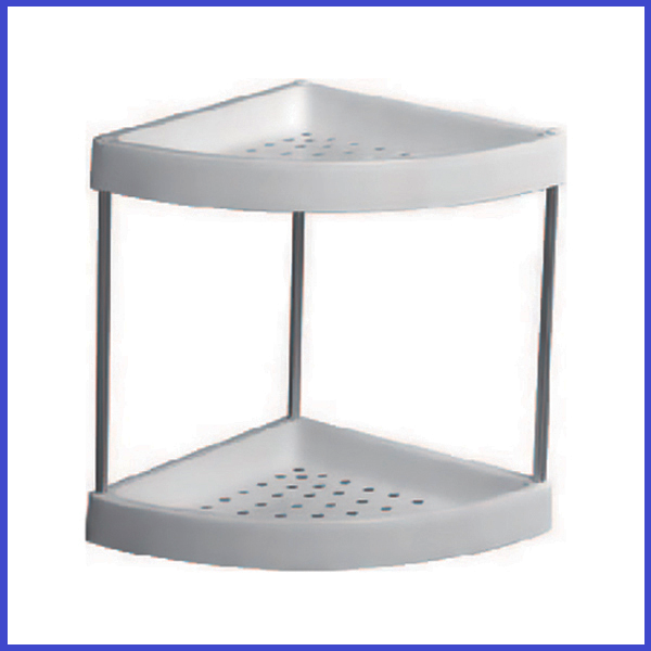 Полиця кутова 2-ярусна решітчаста пластикова Чехія, фото 1