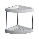 Полиця кутова 2-ярусна решітчаста пластикова Чехія, фото 2