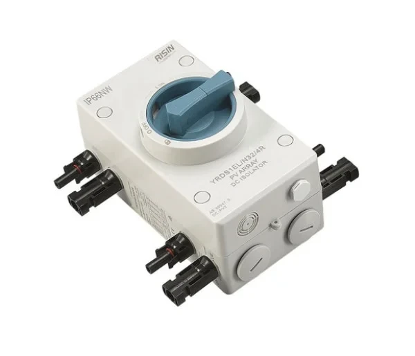 Вимикач Risin 1000V, 32A, 4P, IP66 Gray вхід ліво-право, фото 1