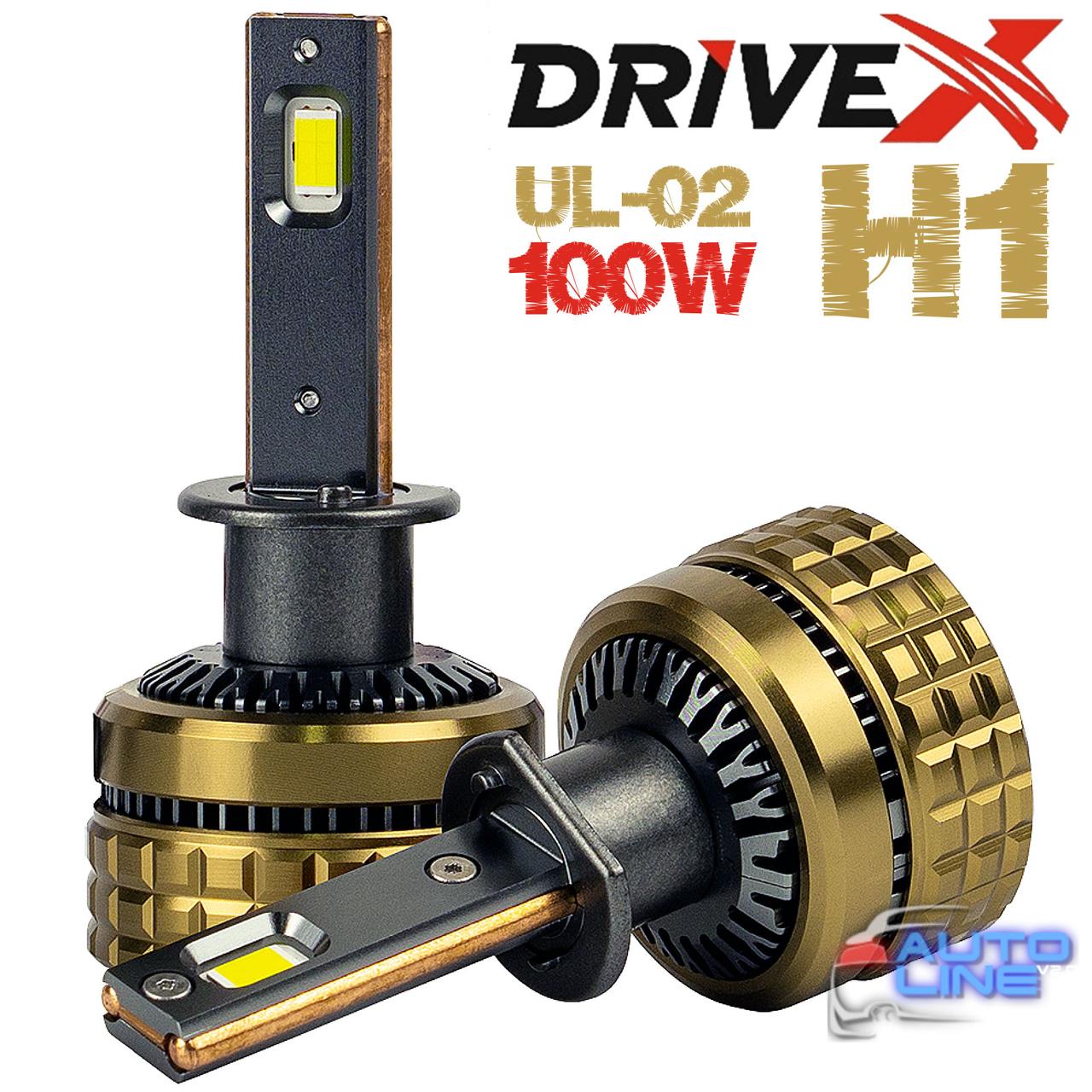 Потужні LED-лампи H1 100 Вт — DriveX UL-02 H1 6K 100W CAN 12V (комплект), фото 1