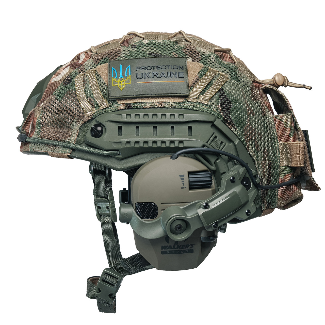 Шолом тактичний Fast TEAM WENDY Helmet NIJ IIIA + Навушники Walkers Razor Slim з чебурашкою + кавер