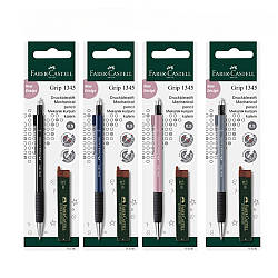 Олівець механічний Faber-Castell GRIP 1345 колір корпусу асорті  (0,5 мм) + грифеля, 133496