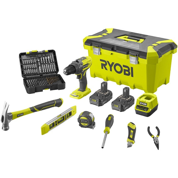 Акумуляторний дриль-шуруповерт RYOBI R18DD3-220TAH ONE+ (2×2.0 Аг, зарядний пристрій)
