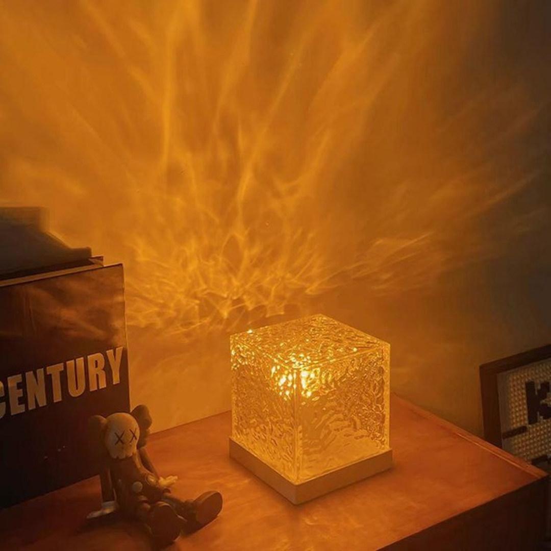 Світильник + нічник настільний (від мережі) 16 кольорів з ефектом водного рябі 2256-2, фото 1