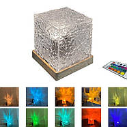 Світильник + нічник настільний (від мережі) 16 кольорів з ефектом водного рябі 2256-2, фото 5
