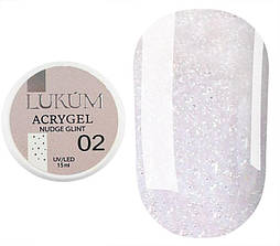 Акрігель Lukum AcryGel Nudge №02 (молочний з шиммером) 15 мл