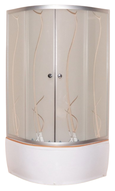 Душова кабіна KO&PO 7125 - 11 (90) 90х90х195 скло 4 мм з візерунком, вискокий піддон, фото 1